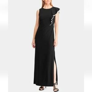 Lauren Ralph Lauren Kissa Maxi Dress Black sz 14